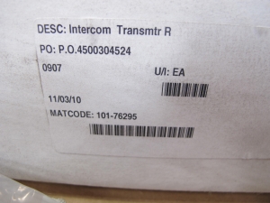 (5) INTERCOM, TRANSMTR/RECVR TYPE, TACTICAL INTERCOM BELT STATION UNITS (TIS) KIND, WITH COILED LINE CORD AND MULTI- PIN ROUND CONNECTOR TO ATTACH TO TIS UNITS.. LOADING & HANDLING FEE $15-4207